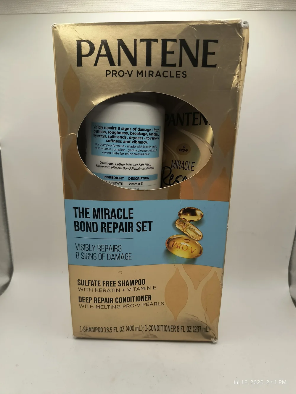Pantene The Miracle Bond Repair Set Shampoo Cond + Curl Define Shine Hair Care